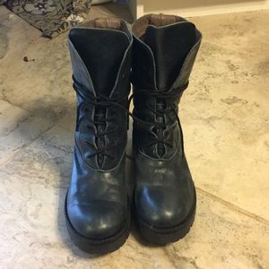Italian leather combat boots